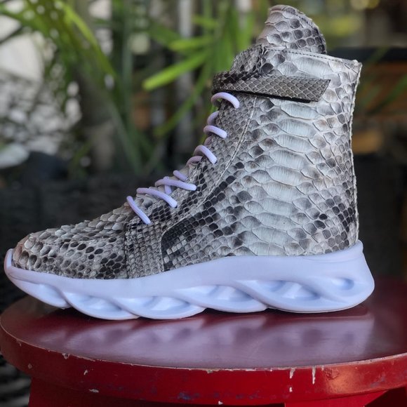 Python Snakeskin High Top Sneakers - Picture 9 of 17